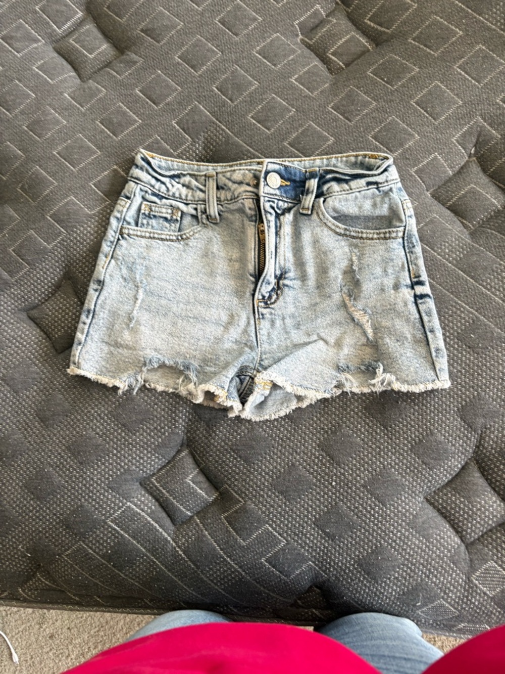 Justice Light Blue Distressed Denim Shorts